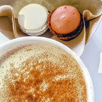 Chocolate Dude - a cup of coffee and a macaron - Coffee & Tea Near Me - Albuquerque, New Mexico