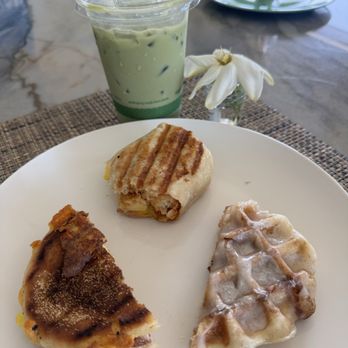 Seabird Coffee - Enjoying at home. Half portions of breakfast sando, burrito, cinnamon roll waffle...split with my husband. - Coffee & Tea Near Me - Waimea, Hawaii Seabird Coffee - Enjoying at home. Half portions of breakfast sando, burrito, cinnamon roll waffle...split with my husband. - Coffee & Tea Near Me - Waimea, Hawaii
