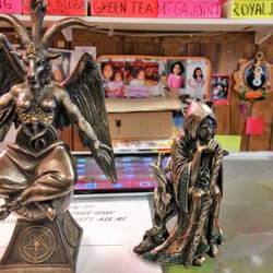 Ana's Botanica - Baphomet & Crone bronze statues.
