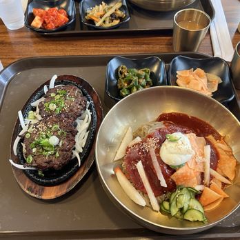Hanta Korean Restaurant - Spicy cold noodles and tteok Galbi combo - Korean Near Me - Los Angeles, California