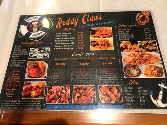 Menu photo 3 Reddy Claws Lakewood, CO