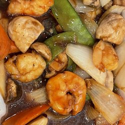China Chef Express - Shrimp with black bean sauce  Mushroom and pea pods