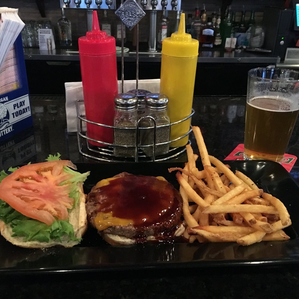 Whiskey River Bar and Grill - The Bourbon siracha burger was tasty and they have food and drink specials through the week. - Sports Bars Near Me - Davisburg, Michigan Whiskey River Bar and Grill - The Bourbon siracha burger was tasty and they have food and drink specials through the week. - Sports Bars Near Me - Davisburg, Michigan