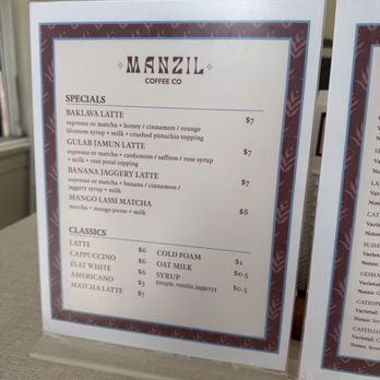 Manzil Coffee - Menu - Coffee & Tea Near Me - Los Angeles, California Manzil Coffee - Menu - Coffee & Tea Near Me - Los Angeles, California