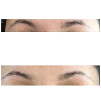 Kulwinder Eyebrows Threading - Before pic on top after pic is on bottom - Threading Services Near Me - Bellflower, California