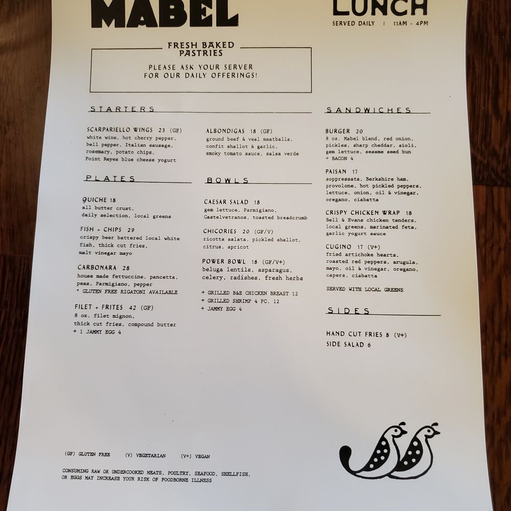 Mabel - Lunch menu - Modern European Near Me - Holmdel, New Jersey Mabel - Lunch menu - Modern European Near Me - Holmdel, New Jersey