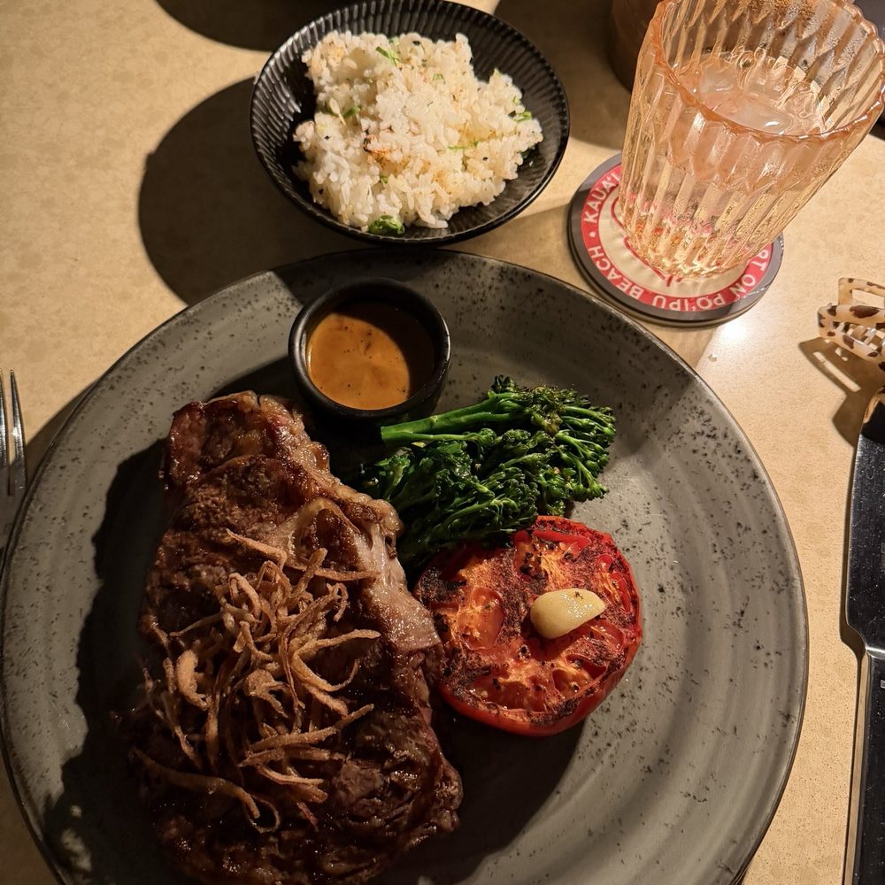 Red Salt at Ko'a Kea - Prime Ribeye 14oz Boursin Mashed Potatoes Firecracker Rice - Seafood Near Me - Koloa, Hawaii Red Salt at Ko'a Kea - Prime Ribeye 14oz Boursin Mashed Potatoes Firecracker Rice - Seafood Near Me - Koloa, Hawaii