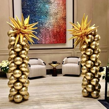 Balloon Concierge - Balloon Columns with gold spikes on top for a decadent and luxurious look. - Party Supplies Near Me - Los Angeles, California Balloon Concierge - Balloon Columns with gold spikes on top for a decadent and luxurious look. - Party Supplies Near Me - Los Angeles, California