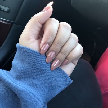 Nails Boutique - 11/2019 My last set. Almond shaped DND Butternut Squash with a rose gold string on my ring finger - Nail Salons Near Me - Buena Park, California Nails Boutique - 11/2019 My last set. Almond shaped DND Butternut Squash with a rose gold string on my ring finger - Nail Salons Near Me - Buena Park, California