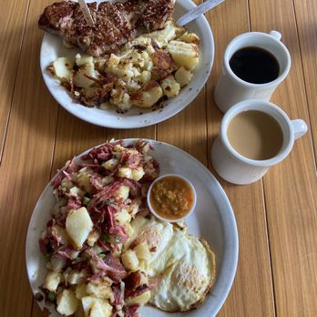 Carolyn's Cafe - Top: Steak and Eggs Bottom: Home Styled Corn Beef Hash - Breakfast & Brunch Near Me - Redlands, California Carolyn's Cafe - Top: Steak and Eggs Bottom: Home Styled Corn Beef Hash - Breakfast & Brunch Near Me - Redlands, California