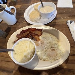 Trails Inn Restaurant - Two eggs with grits and bacon