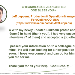 Spotlighting You on the WEB - THANKS AGAIN JEAN-MICHEL! GOD BLESS YOU