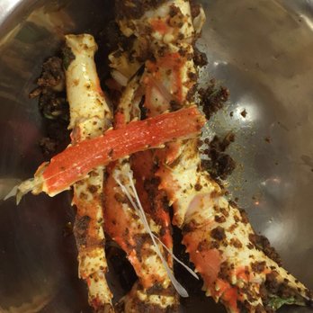 Crawfish Cafe - The mix and Thai basil king crab legs - Seafood Near Me - Houston, Texas