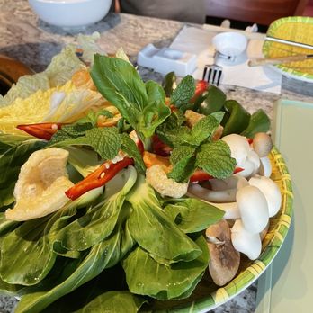Eating Fresh - Veggies for our beef hot pot. Don't forget to call ahead so they can prepare it. - Vietnamese Near Me - Indianapolis, Indiana