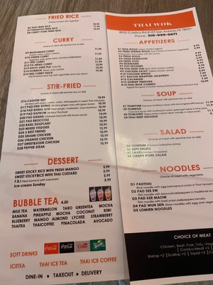 Menu photo 2 Thai Wok San Antonio, TX