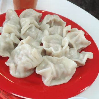 Dumpling & Tea House - D1. Pork and Vegetable Dumplings T4. Strawberry Tea *this is an older photo - Taiwanese Near Me - Sacramento, California
