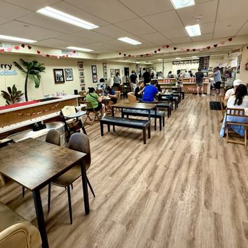 Waffle and Berry - Inside.  Hard to see but there's actually a side room with additional seating on right side. - Waffles Near Me - Honolulu, Hawaii