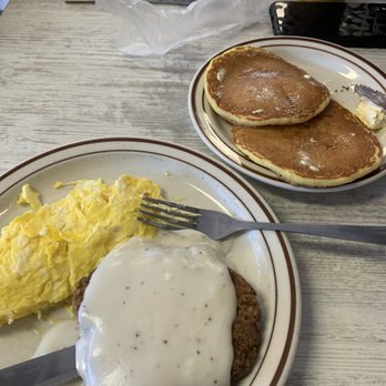 G's Pancake House - Country fried steak, scrambled eggs and side of pancakes - American Near Me - Oak Grove, Kentucky