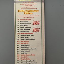 Chinese Chef Restaurant - Menu