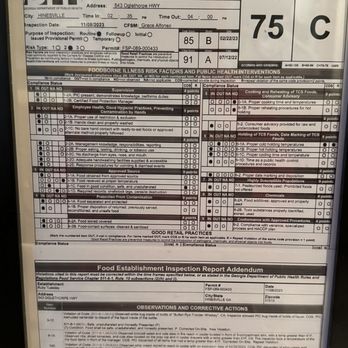 Ruby Tuesday - Public Health Inspection report - Burgers Near Me - Hinesville, Georgia
