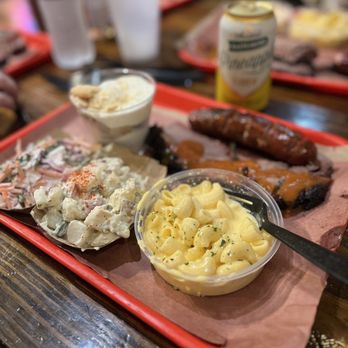 Terry Black's Barbecue - Brisket, jalapeño sausage, Mac n'cheese, potato salad, coleslaw and banana pudding. - Barbeque Near Me - Austin, Texas Terry Black's Barbecue - Brisket, jalapeño sausage, Mac n'cheese, potato salad, coleslaw and banana pudding. - Barbeque Near Me - Austin, Texas