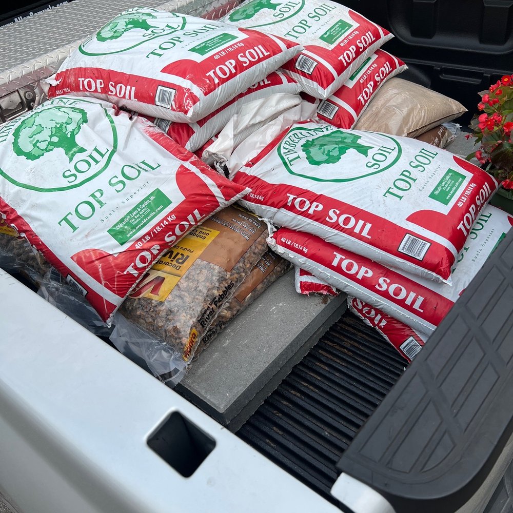 Pavers, soil, rocks Pavers, soil, rocks