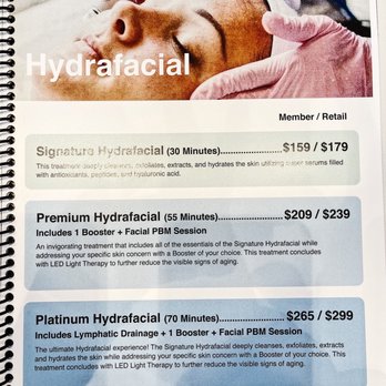 Restore Hyper Wellness - Hydrafacial menu - IV Hydration Near Me - Chandler, Arizona