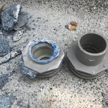 Horusicky Construction - pic on left is the failed jacuzzi jet that was cut down and on the right is the normal size jet sleeve - Masonry/Concrete Near Me Horusicky Construction - pic on left is the failed jacuzzi jet that was cut down and on the right is the normal size jet sleeve - Masonry/Concrete Near Me