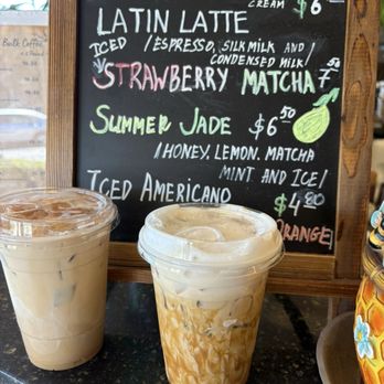 Pacific Bay Coffee Co - Iced Latin latte & caramel sauce latte (subbed caramel syrup for thick caramel sauce) - Coffee Roasteries Near Me - Walnut Creek, California Pacific Bay Coffee Co - Iced Latin latte & caramel sauce latte (subbed caramel syrup for thick caramel sauce) - Coffee Roasteries Near Me - Walnut Creek, California