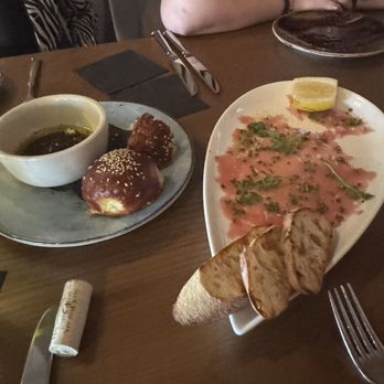 Vines by the H - Tuna carpaccio, and bread with olive oil - Steakhouses Near Me - Sand Lake, Florida Vines by the H - Tuna carpaccio, and bread with olive oil - Steakhouses Near Me - Sand Lake, Florida