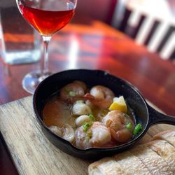 Idle Hour Winery & Kitchen - Shrimp skillet and Rosé