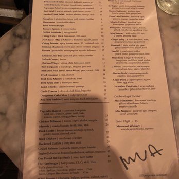 Mua - Menu - Bars Near Me - Oakland, California