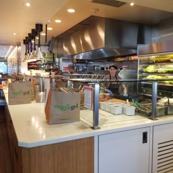 Veggie Grill by Next Level - Counter where they prepare the orders and cook. - Vegan Near Me - Pasadena, California