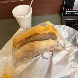 Caffe Appassionato - Sausage, egg, cheese breakfast sandwich