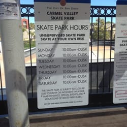 Carmel Valley Skate Park - Skate Park Hours