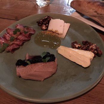 Table, Donkey and Stick - Duck liver mousse, salami, two different cheese, honey candy walnuts - Modern European Near Me - Chicago, Illinois Table, Donkey and Stick - Duck liver mousse, salami, two different cheese, honey candy walnuts - Modern European Near Me - Chicago, Illinois