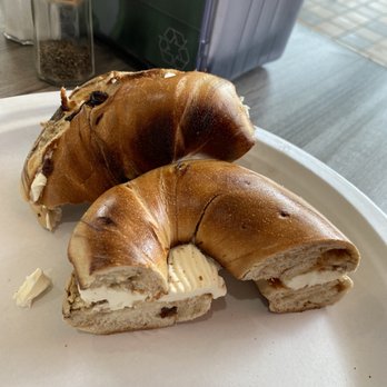 Bagels Plus & Deli - Cinnamon raisin Bagel with Cream Cheese - Bagels Near Me - Secaucus, New Jersey Bagels Plus & Deli - Cinnamon raisin Bagel with Cream Cheese - Bagels Near Me - Secaucus, New Jersey