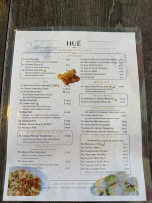 Menu photo 2 Hue Vietnamese Cuisine Seattle, WA