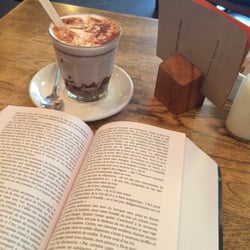 Gulpd - Soy milk mocha with a dark chocolate spoon