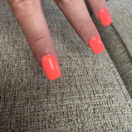 Terrible job, the nails are raised and ugly and the polish is all over the place.