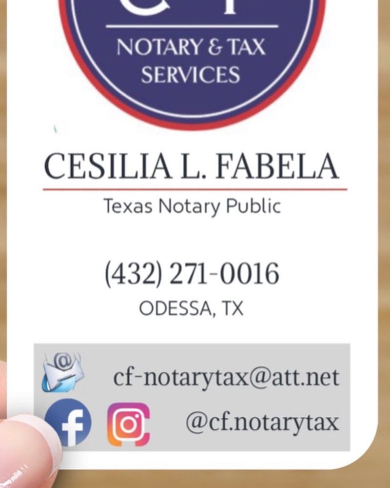 CF NOTARY PUBLIC & TAX SERVICES Request a Quote Odessa, TX Yelp