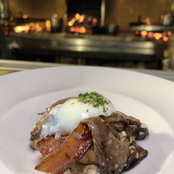 Eden - Mushroom toast w poached egg - American Near Me - Syracuse, New York