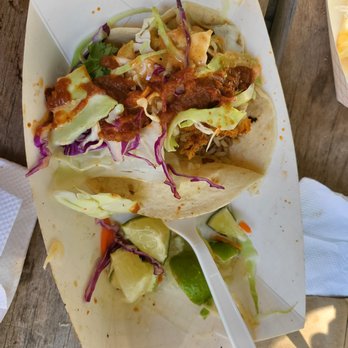 Miss Vi's Cook-Up - Don't judge the pic. I have to eat one of the tacos to discover it was the best fish taco I ever had. EVER - Caterers Near Me - Wesley Chapel, Florida Miss Vi's Cook-Up - Don't judge the pic. I have to eat one of the tacos to discover it was the best fish taco I ever had. EVER - Caterers Near Me - Wesley Chapel, Florida
