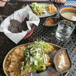 Chicken Taco Plate, Taquito Plate, and chips and mild salsa!