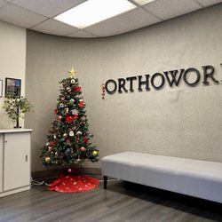Orthoworks - Christmas decor in the lobby