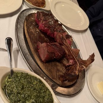 Keens Steakhouse - Prime Porterhouse for Two, Hash Browns, and Creamed Spinach - Steakhouses Near Me - New York, New York Keens Steakhouse - Prime Porterhouse for Two, Hash Browns, and Creamed Spinach - Steakhouses Near Me - New York, New York