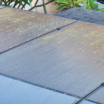 South Coast SolarClean - Before....notice the green stuff. - Solar Panel Cleaning Near Me - Lake Forest, California