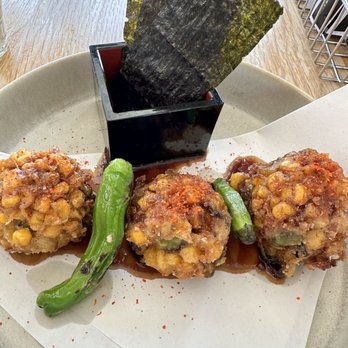 AFURI Ramen+Dumpling - Beaverton - Corn eggplant fritters - Ramen Near Me - Beaverton, Oregon