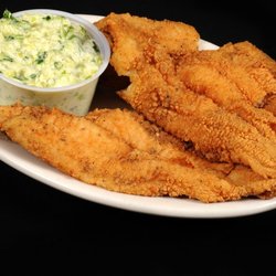 Fried Catfish Platter with French Fries and Coleslaw