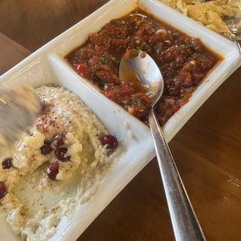 Bosphorus Turkish Cuisine - mixed appetizers- baba ganoush, ezme and hummus: $18 - Turkish Near Me - North York, Ontario